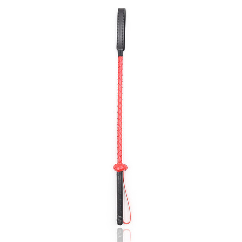 Riding Crop Dressage - 56cm rotes und schwarzes Leder lange